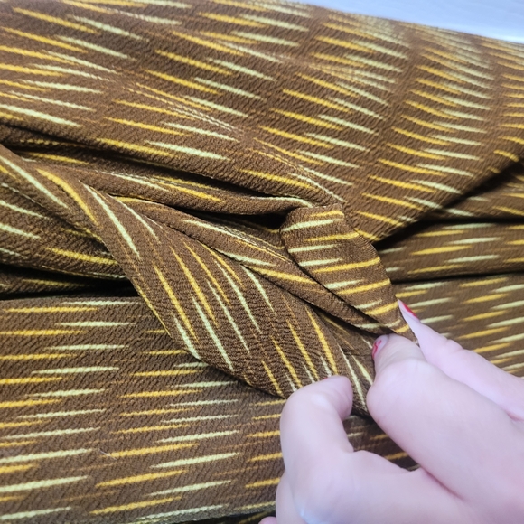 Striped Gold and Brown Dress - Picture 2 of 7